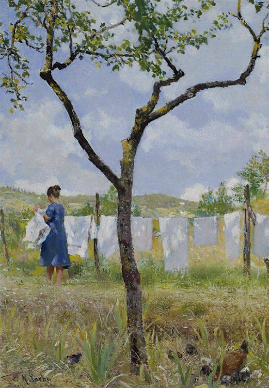 Raffaello Sorbi  "Panni stesi"