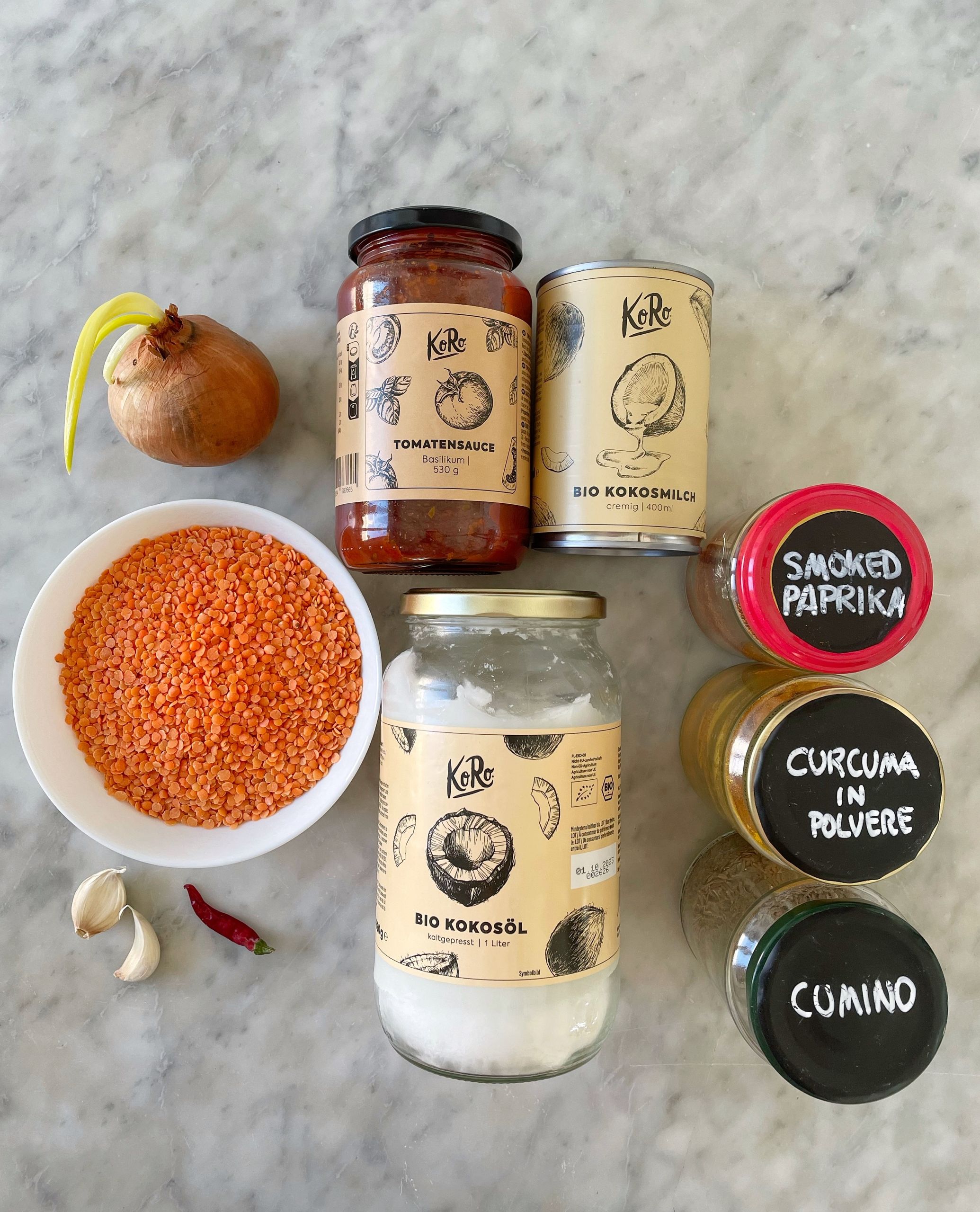 ingredienti zuppa di pomodoro piccantina