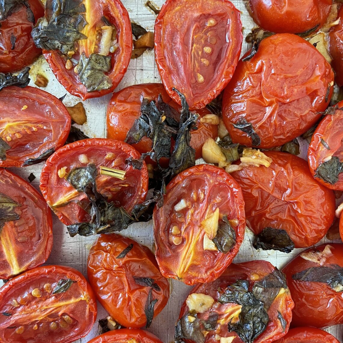 Pomodorini confit cotti al forno